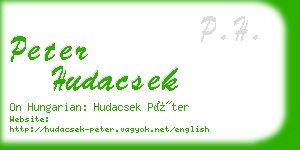 peter hudacsek business card